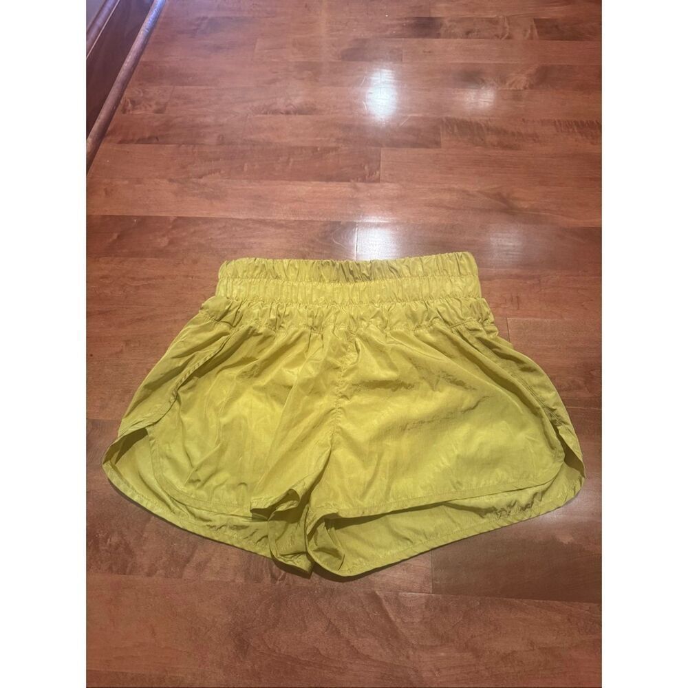 Free People Movement FP Shorts Women’s Medium Yellow/green Athletic Running Line